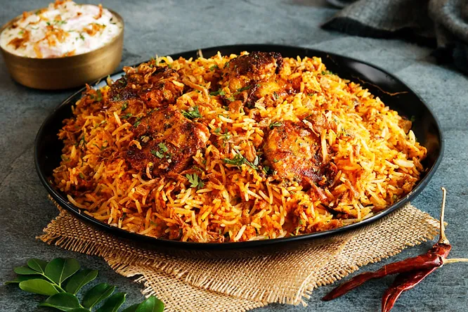 Hyderabadi Chicken Masala Biryani  In Marathi 